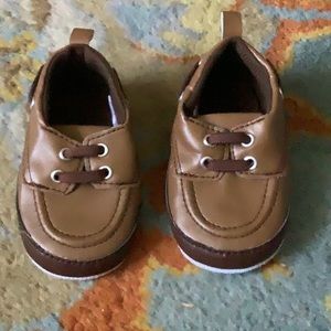 Brown leather loafers